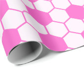 Roze Voetballen Zwart en Wit Custom Cadeaupapier (Rol Hoek)