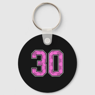 Roze Voetbalpatroon Nummer 30 Shirt Speler Uniform Sleutelhanger