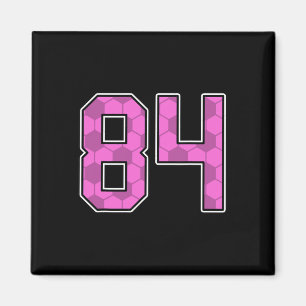 Roze Voetbalpatroon Nummer 84 Shirt Speler Unifor Magneet