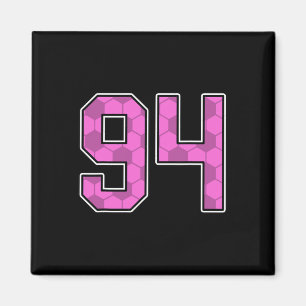 Roze Voetbalpatroon Nummer 94 Shirt Speler Uniform Magneet