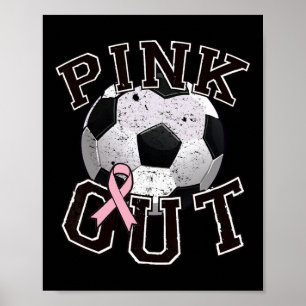 Roze Voetbalteam Borstkankerbewustzijn Maand Poster