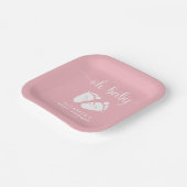 Roze Voeten Baby Meisje Douche Papieren Bordje (Gebogen)