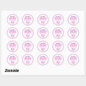 Roze Voeten Meisje Baby shower Ronde Sticker (Vel)
