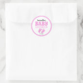 Roze Voeten Meisje Baby shower Ronde Sticker (Tas)