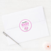 Roze Voeten Meisje Baby shower Ronde Sticker (Envelop)