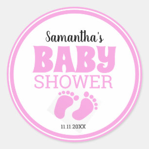 Roze Voeten Meisje Baby shower Ronde Sticker