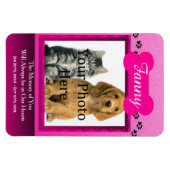 Roze voetherdenking voor katten of honden magneet (Horizontaal)