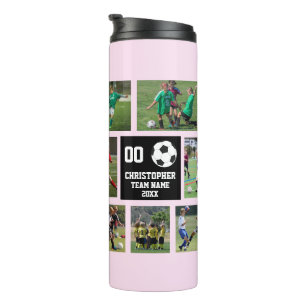 Roze voetzoeker thermosbeker