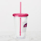  roze vogel acryl drinkbeker (Rechts)