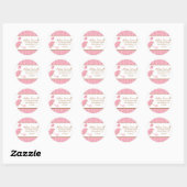 Roze Vogel Adresetiketten Ronde Sticker (Vel)
