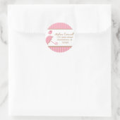 Roze Vogel Adresetiketten Ronde Sticker (Tas)