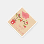 Roze Vogel Baby shower servetten (Hoek)