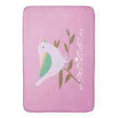  roze vogel badmat (Voorkant Verticaal)