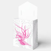 Roze vogel en Henna Swirl Favor Box Bedankdoosjes (Geopend)