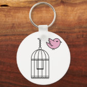 Roze vogel en vogel sleutelhanger (Voorkant)