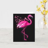 Roze vogel flamingo borstkanker bewustzijn  kaart (Gele Bloem)