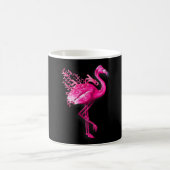 Roze vogel flamingo borstkanker bewustzijn koffiemok (Center)