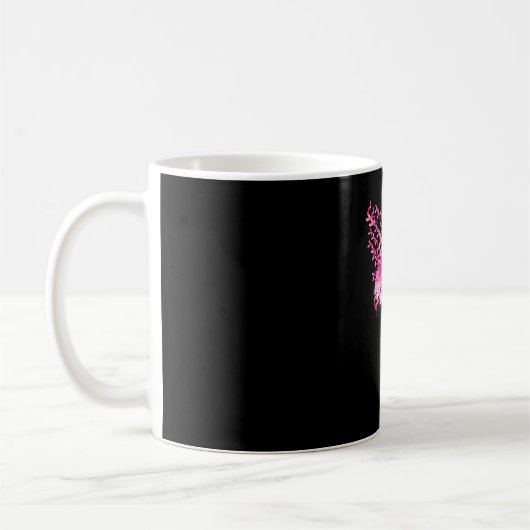Roze vogel flamingo borstkanker bewustzijn koffiemok (Links)