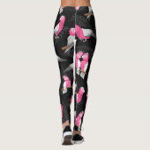 Roze vogel galah kaketoe patroon leggings (Achterkant)