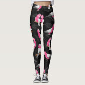 Roze vogel galah kaketoe patroon leggings (Voorkant)