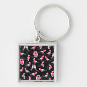 Roze vogel galah kaketoe patroon sleutelhanger
