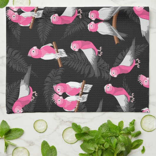 Roze vogel galah kaketoe patroon theedoek (Gevouwen)