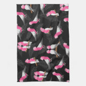 Roze vogel galah kaketoe patroon theedoek (Verticaal)