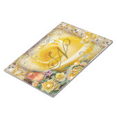 Roze Vogel Geel Rose Botanische Gouden Parel Dagbo Notitieblok (Schuin)