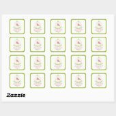 Roze Vogel in kooi Vierkante Sticker (Vel)