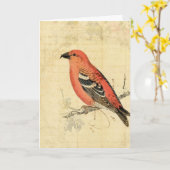  roze vogel kaart (Gele Bloem)