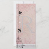 roze vogel kooi Bewaar de datum Kaart (Achterkant)