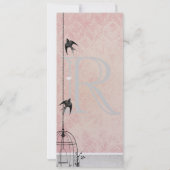 roze vogel kooi Bewaar de datum Kaart (Achterkant)