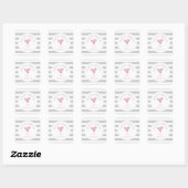 Roze Vogel meisje boek baby shower bookplate Vierkante Sticker (Vel)