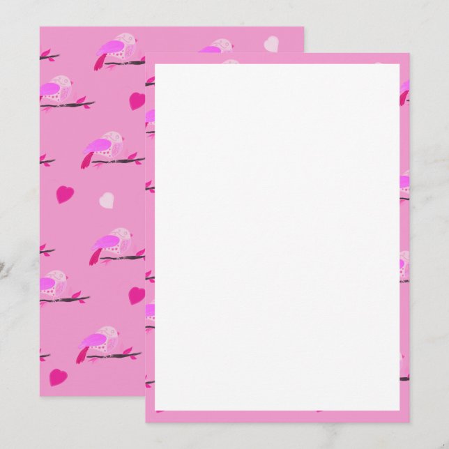 roze vogel meisjesachtig (Voorkant / Achterkant)