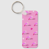 roze vogel meisjesachtig sleutelhanger (Voorkant)