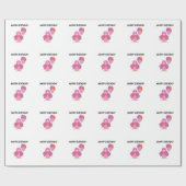 Roze vogel met ballonnen cadeaupapier (Vlak)