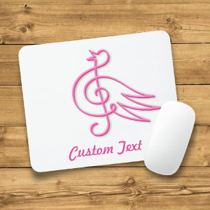 Roze vogel muziek muismat