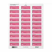 Roze vogel op tak modern douaneterugkeeradres etiket (Full Sheet)