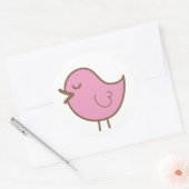 roze vogel ronde sticker (Envelop)