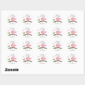  roze vogel ronde sticker (Vel)