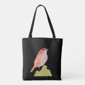 Roze vogel tote bag (Achterkant)