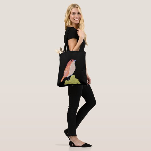 Roze vogel tote bag (Op model)