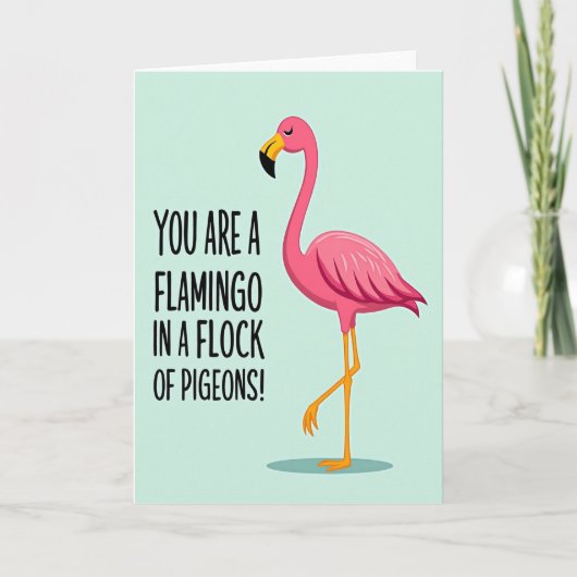 Roze Vogel Verjaardagskaart Kaart (Voorkant)