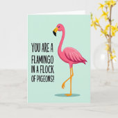 Roze Vogel Verjaardagskaart Kaart (Gele Bloem)