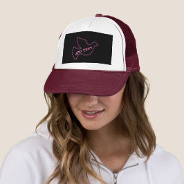 Roze vogel vliegt met eigen tekst-Cap Schattige Vr Trucker Pet