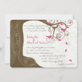 Roze vogelbruiloften in Roze landschap Kaart (Voorkant)