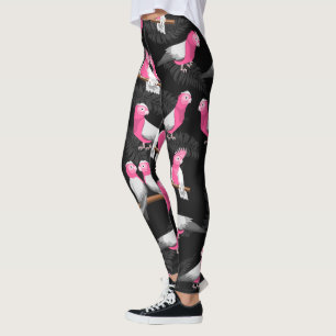 Roze vogelgalah-cockatooppatroon leggings