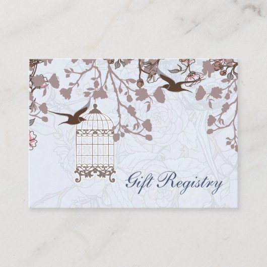 roze vogelkooi, liefdesvogels Cadeauregister Kaart (Voorkant)