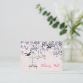 Roze vogelkooi, liefdesvogels die goede kaarten wi (Staand voorkant)