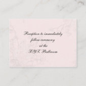 roze vogelkooi, liefdesvogels trouwenkaarten informatiekaartje (Achterkant)